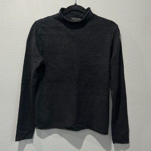 Barefoot Dreams CozyChic Lite Mock Neck Black Pullover Sweater